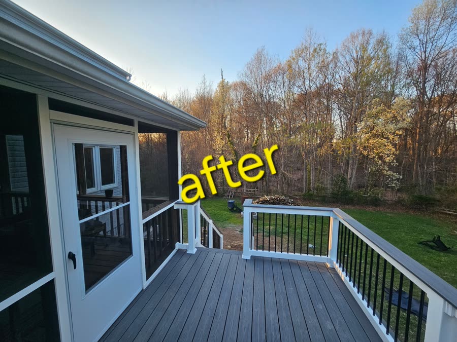 Composite deck with screened porch
